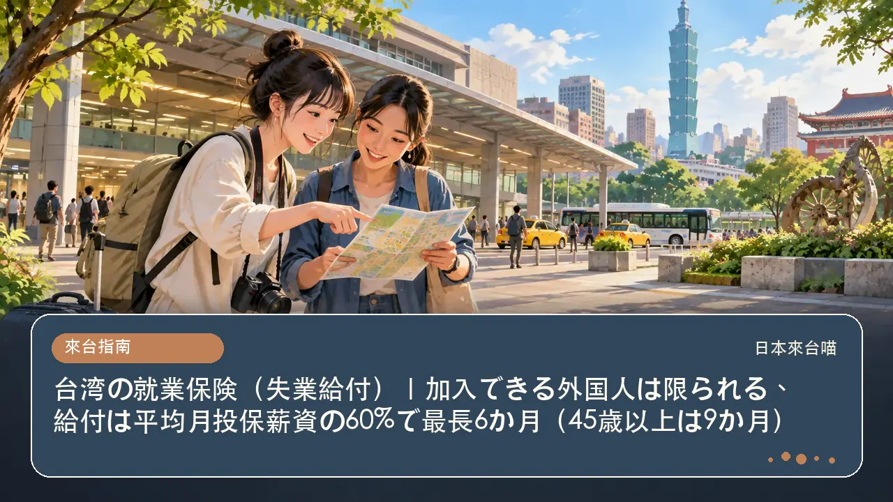 台湾の就業保険（失業給付）｜加入できる外国人は限られる、給付は平均月投保薪資の60%で最長6か月（45歳以上は9か月）主題插畫